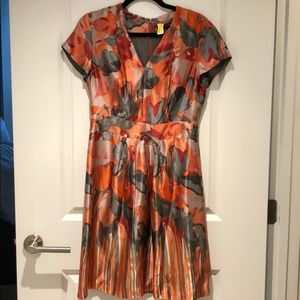 Silk lined fall flora Dress